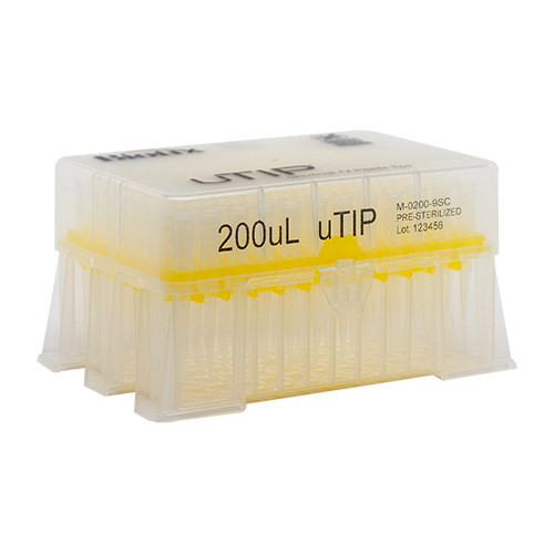 200μL Racked Non-Sterile  Pipette Tips – Pure Resin uTIP Universal Fit